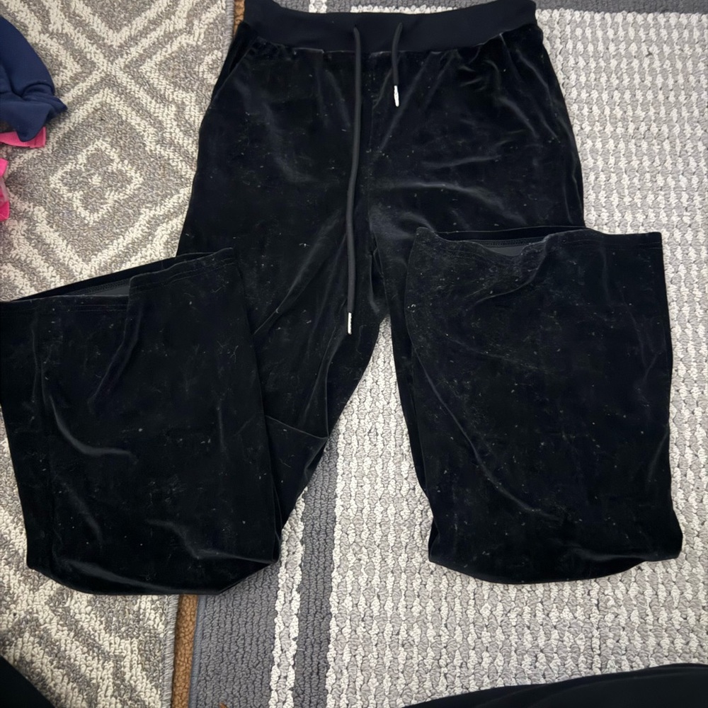 Black Velour Jogger Pants